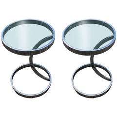 Pair of Chrome Milo Baughman Style Tables