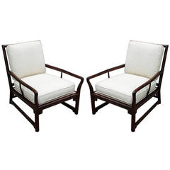 Exquisite Pair of Michael Taylor Style Lounge Chairs