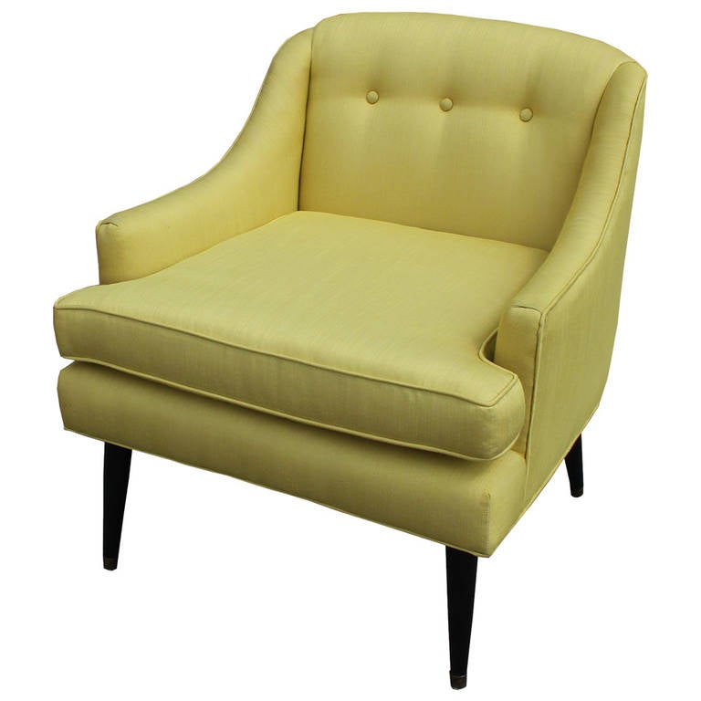 Bold Restored Accent Chair with Black Splayed Legs at 1stdibs