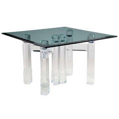 Chunky Two Pedestal Lucite Table