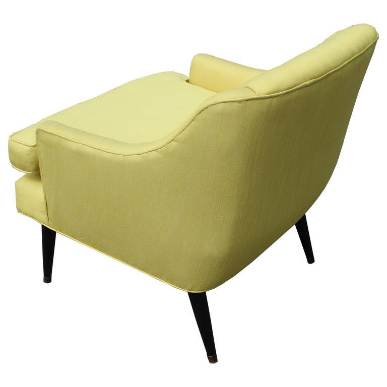 Bold Restored Accent Chair with Black Splayed Legs at 1stdibs