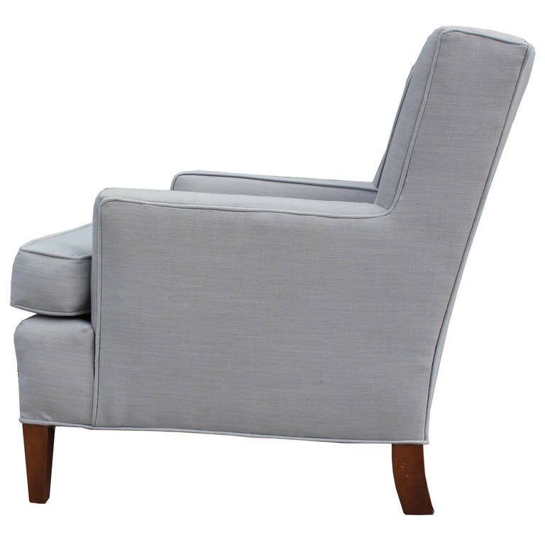 Mid-Century Modern Kittinger Lounge Chairs in Grey Linen