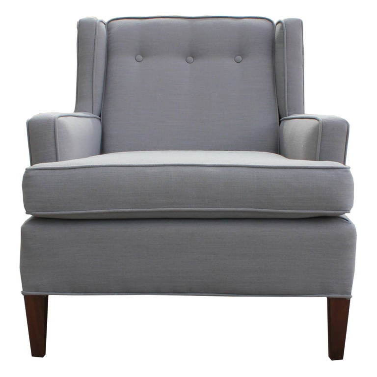 Mid-20th Century Kittinger Lounge Chairs in Grey Linen