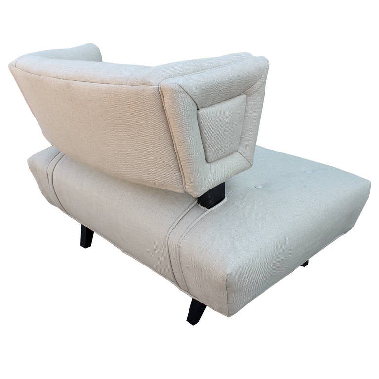 Sleek Restored Grosfeld House Style Slipper Chair In Excellent Condition In Houston, TX