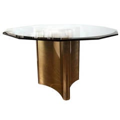 Mastercraft Brass Pedestal Dining Table