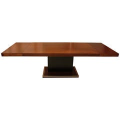 Milo Baughman Walnut Pedestal Dining Table