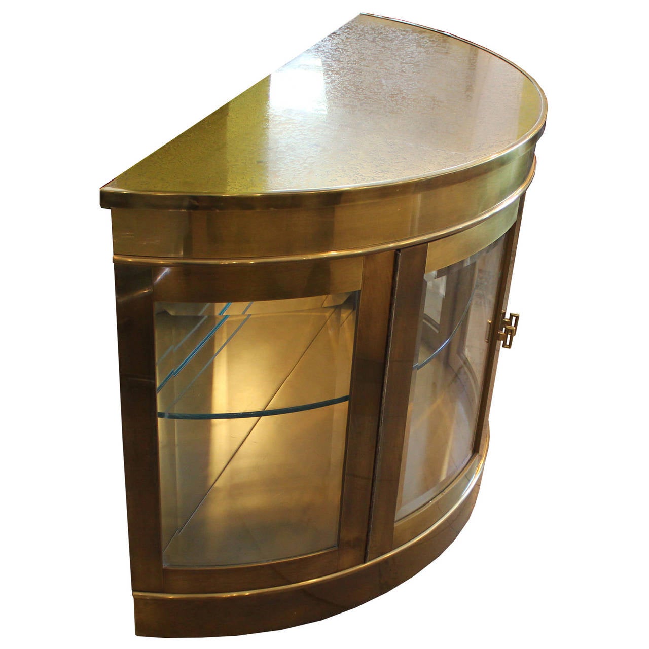 Late 20th Century Mastercraft Brass Demilune /Display