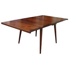Jens Risom Style Extendable Walnut Square Table