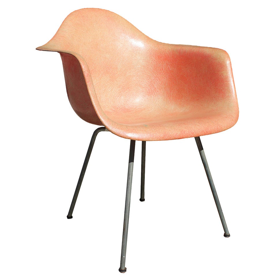 Early Eames Roped Edge Salmon Shell Chair Zenith