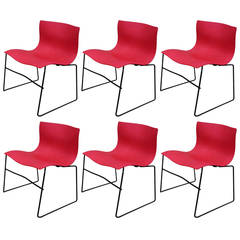 Set of 6 Red Knoll Handkerchief Chairs by Massimo Vignelli