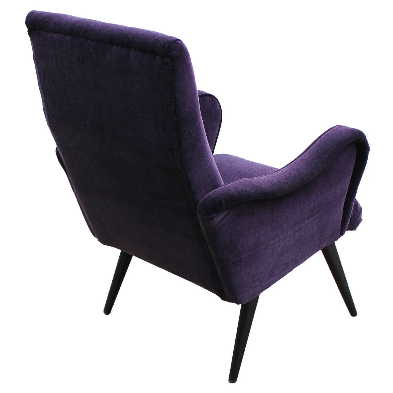 Mid-20th Century Opulent Sculptural Italian Purple Armchair