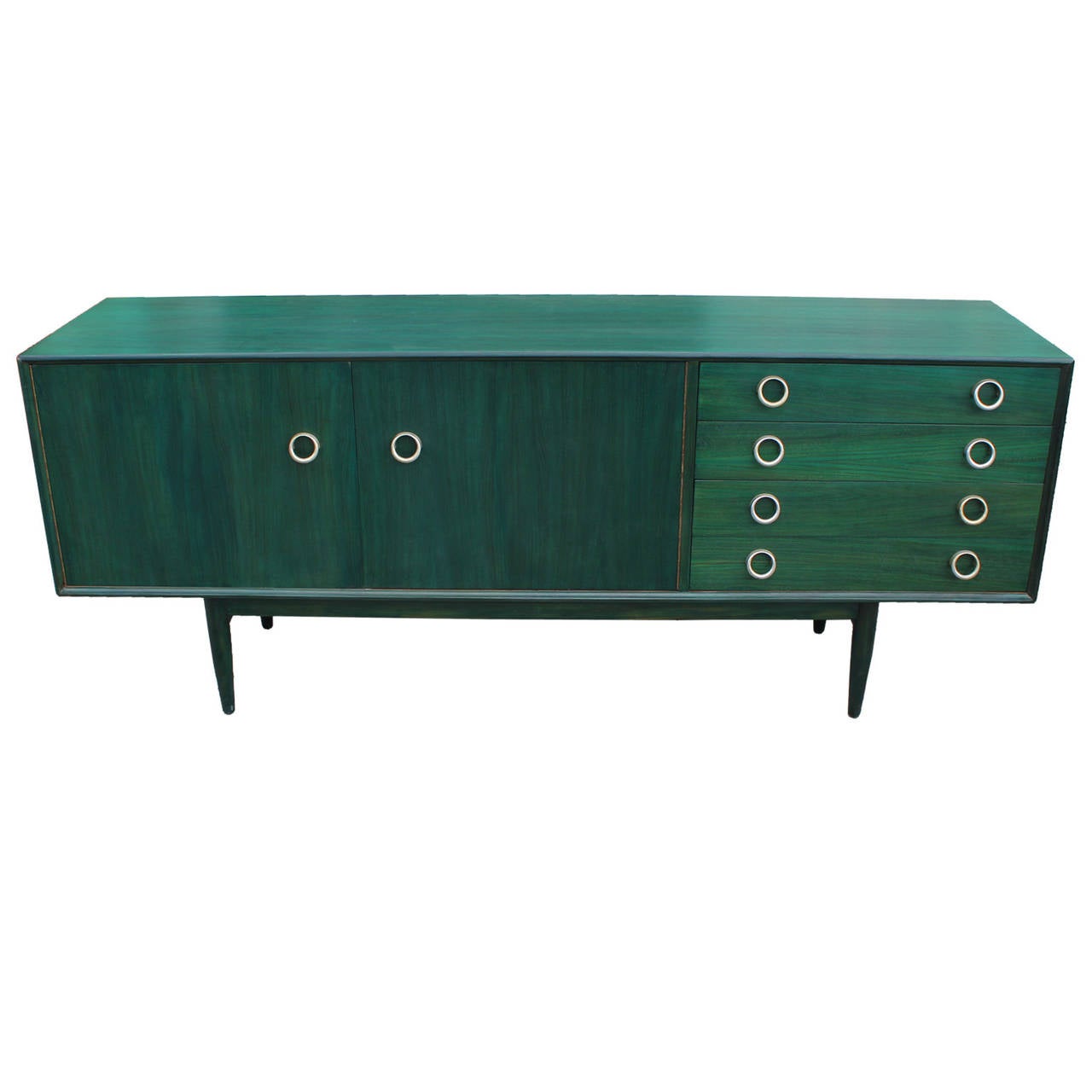 Stunning Emerald Green and Brass Credenza at 1stDibs emerald green credenza, emerald green