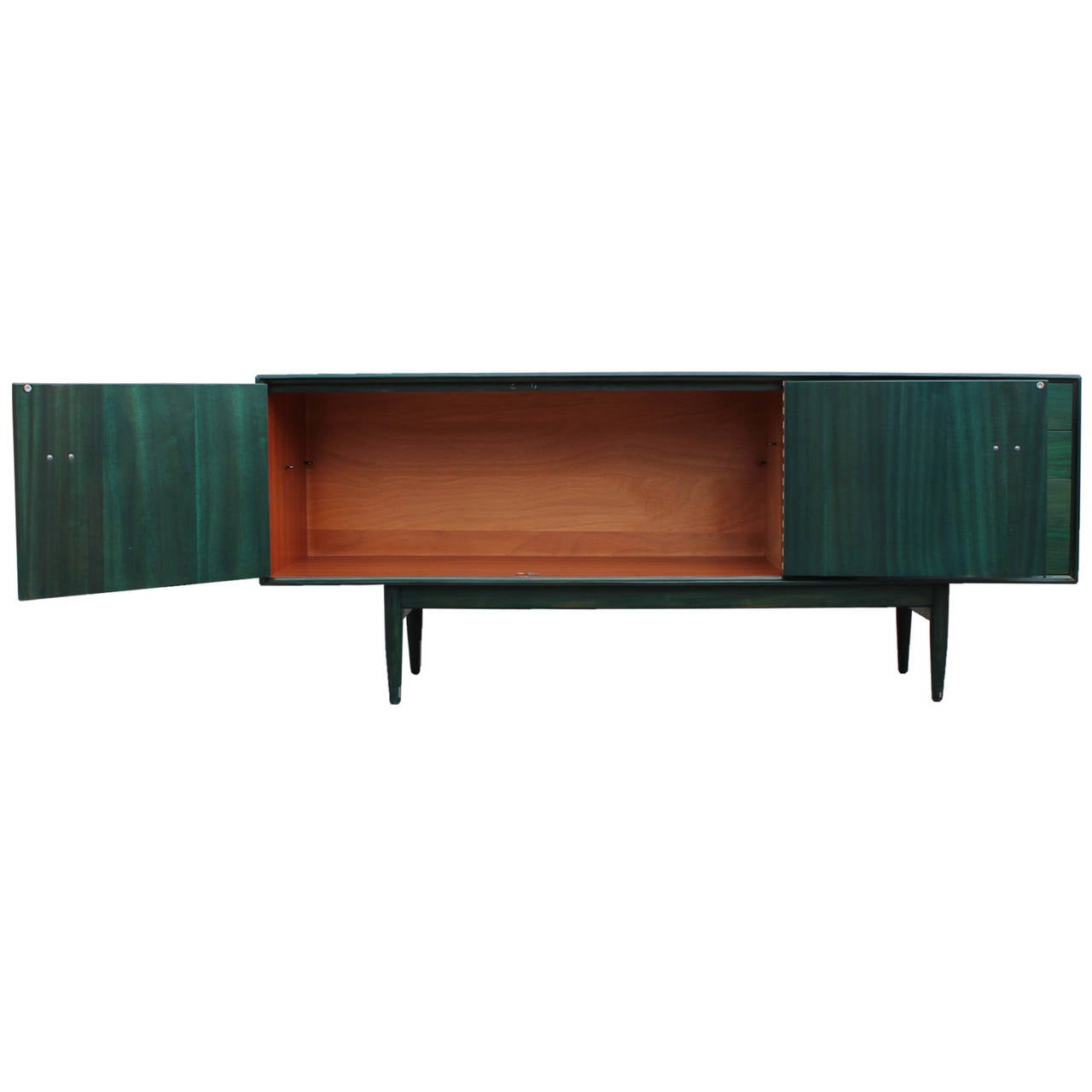 Stunning Emerald Green and Brass Credenza at 1stDibs emerald green credenza, emerald green