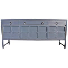 Impressive Grey Sideboard with Chrome Handles