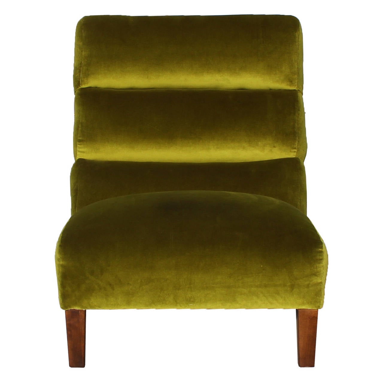 Large Luxe Green Velvet Scoop Slipper Chair at 1stDibs green velvet