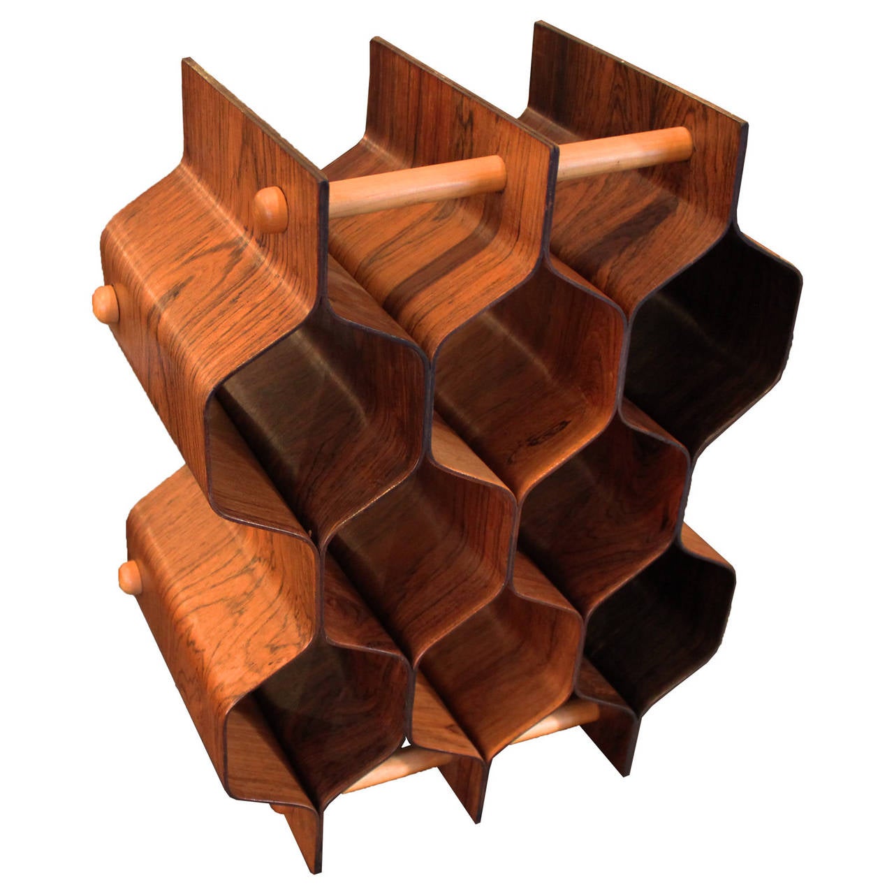 Swedish Bent Rosewood Wine Rack at 1stdibs