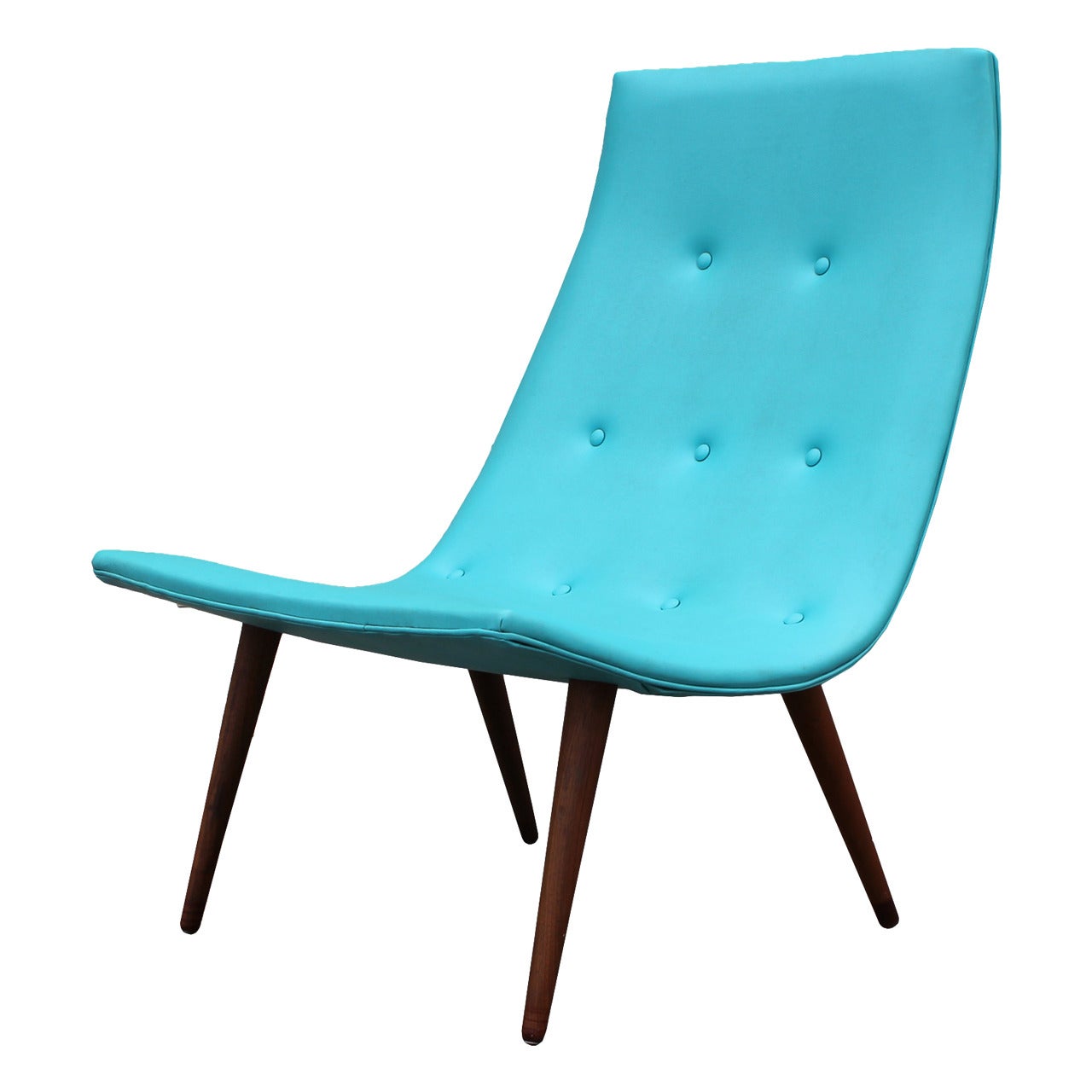 Ultra Thin Turquoise Scoop Chair at 1stDibs