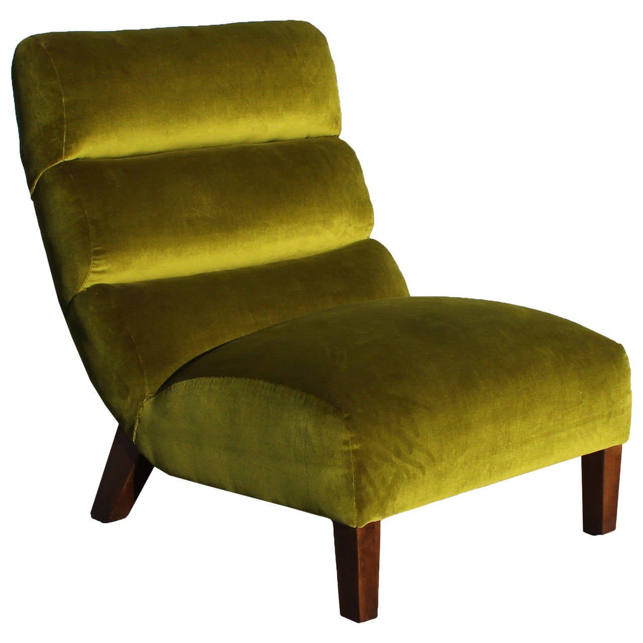 Large Luxe Green Velvet Scoop Slipper Chair at 1stDibs green velvet
