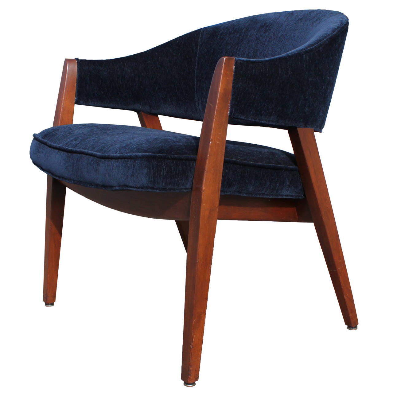 Pair of Blue Velvet Covered Side Chairs