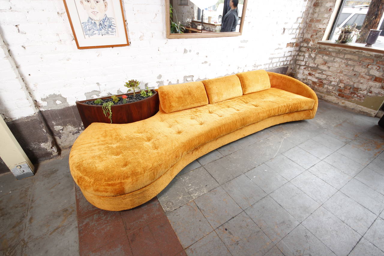 Extremely Rare Adrian Pearsall Sofa with sculpted lines and walnut planter. Original Condition with all Craft Associates Labels.. 130
