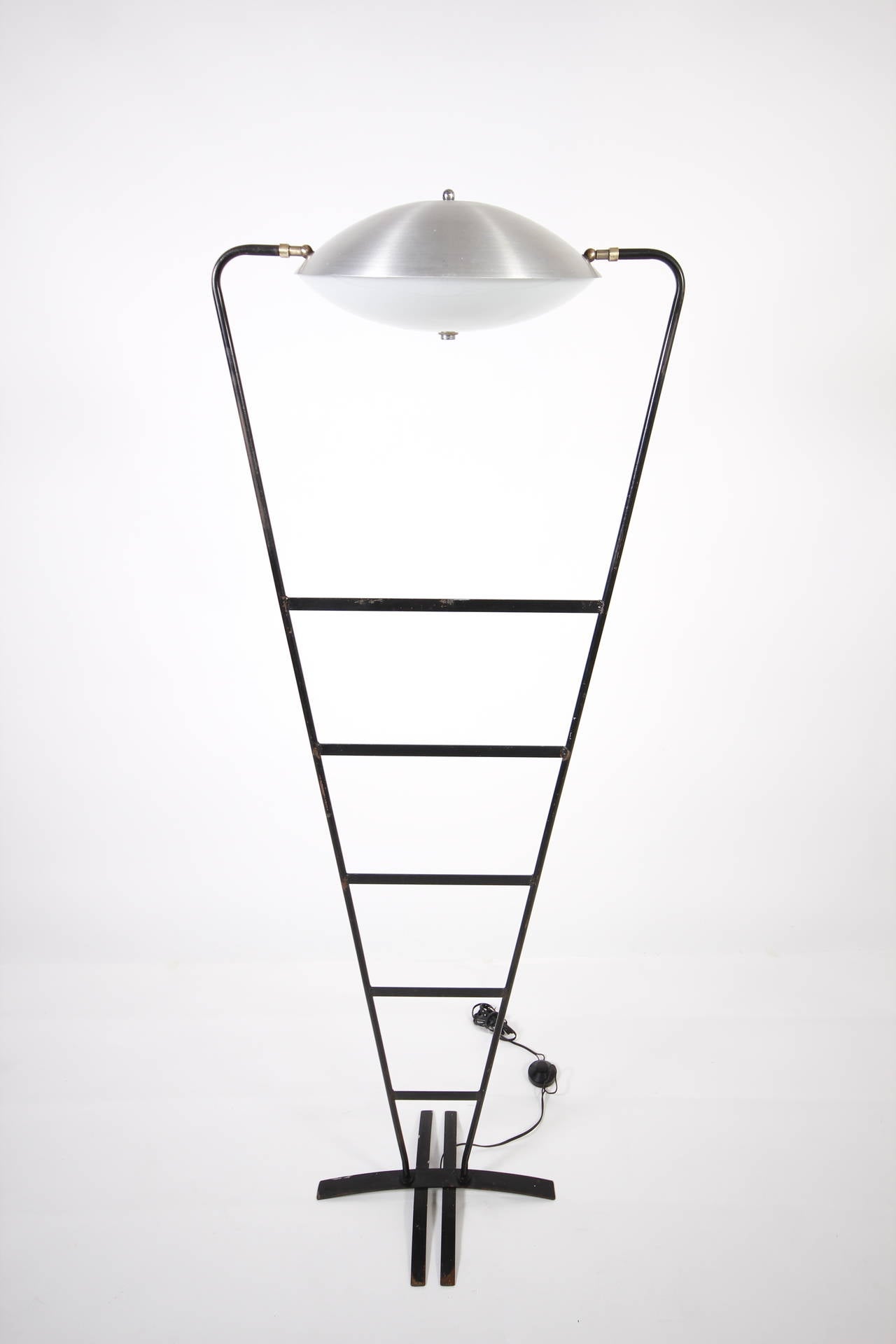 Mid-Century Modern Modernist Architectural Floor Lamp in the Manner of Jean Royère For Sale