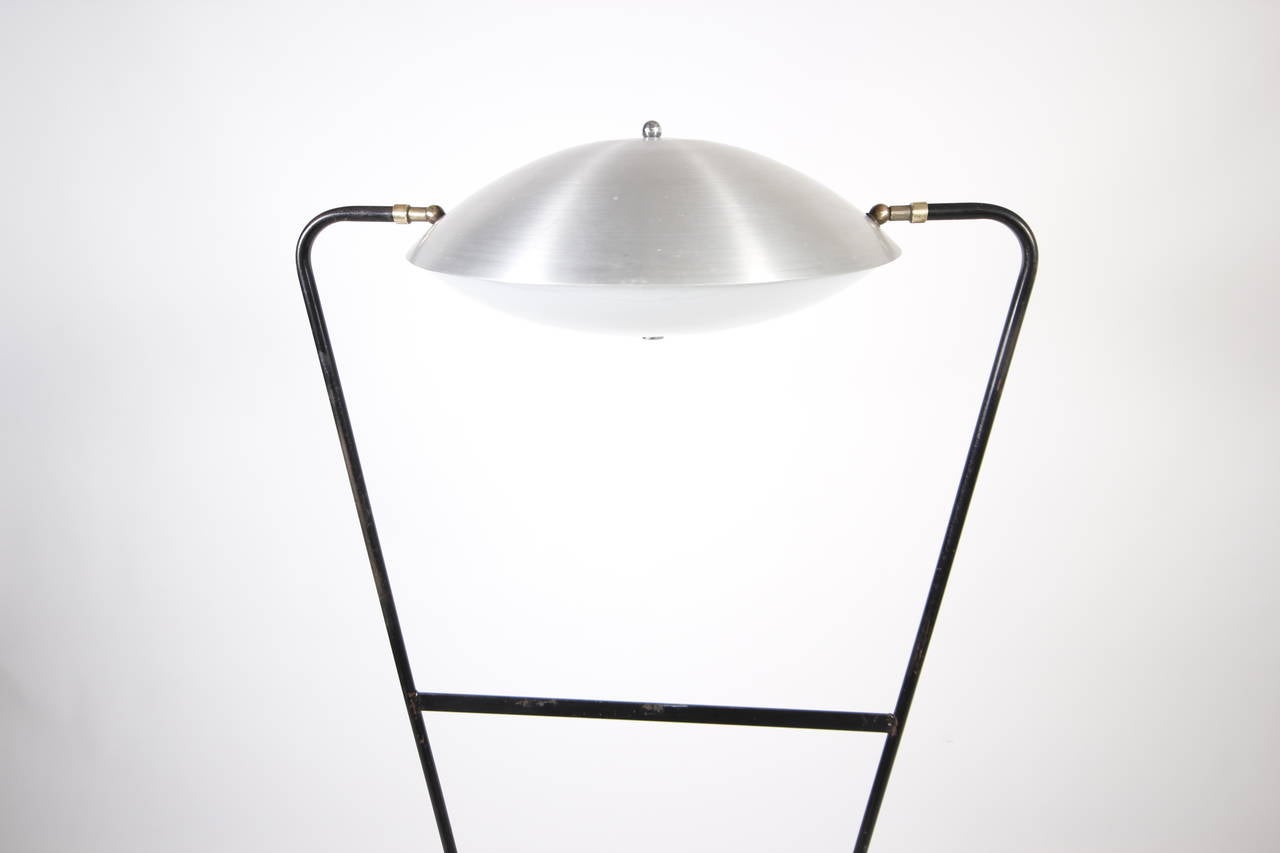 French Modernist Architectural Floor Lamp in the Manner of Jean Royère For Sale