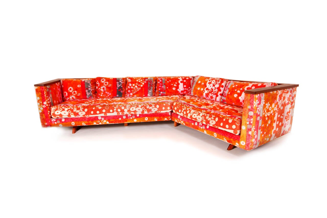 20th Century One Off Custom Samson Berman Sofa with Jack Lenor Larsen Upholstery, 1969