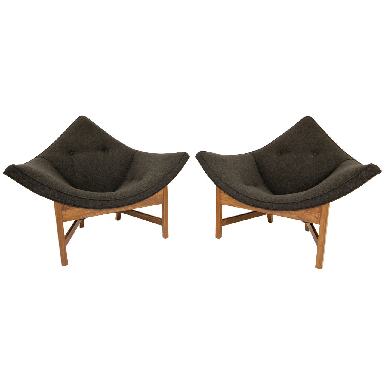 Rare Pair of Adrian Pearsall Coconut Chairs