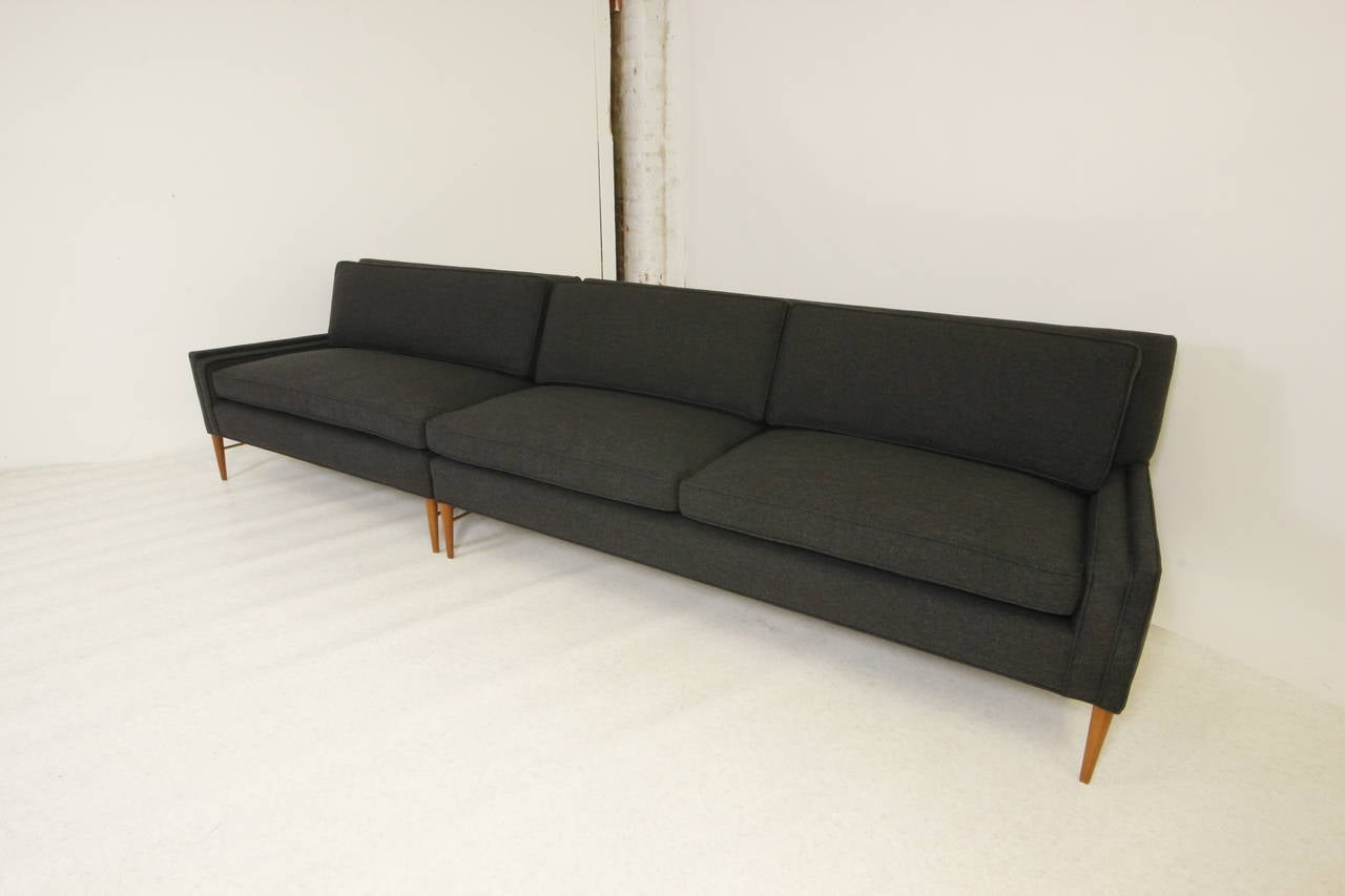 Stunning Paul McCobb Two-Sofa with Brass Stretcher for Directional In Excellent Condition In Los Angeles, CA