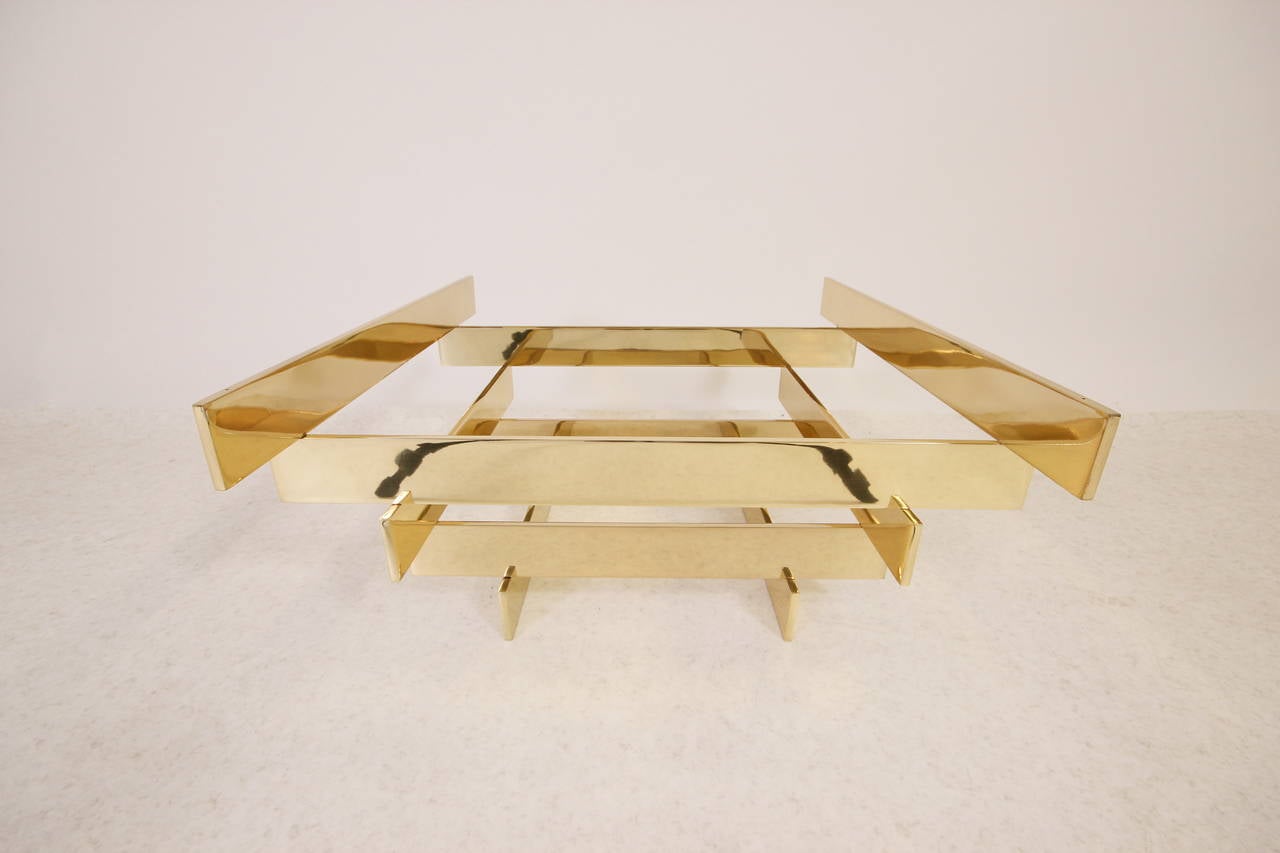 Stunning Brass Cocktail Table by Paul Mayen for Habitat