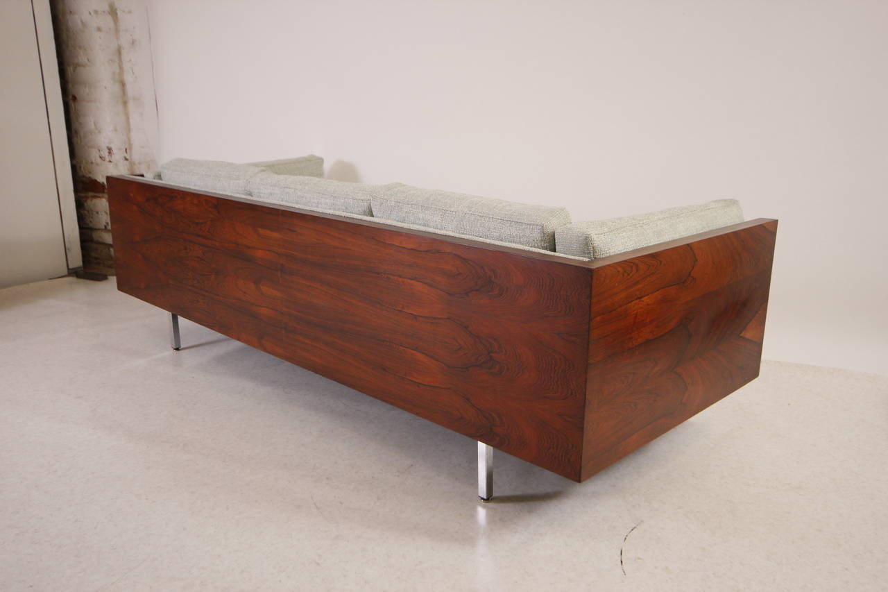Stunning Milo Baughman rosewood case sofa for Thayer Coggin with labels, I have the a matching Rosewood case sofa to make a set