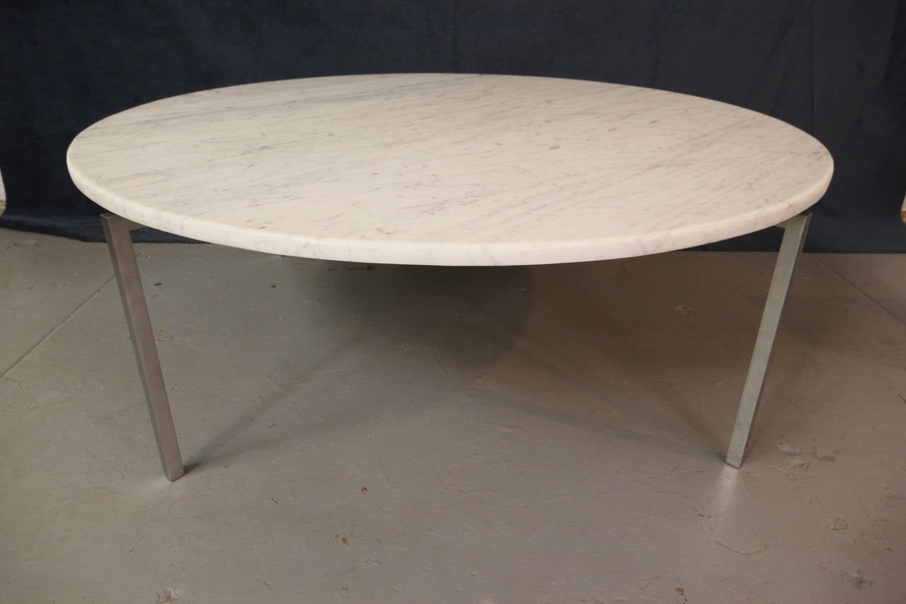 Rare Florence Knoll Chrome and Calcutta Floating Cocktail Table