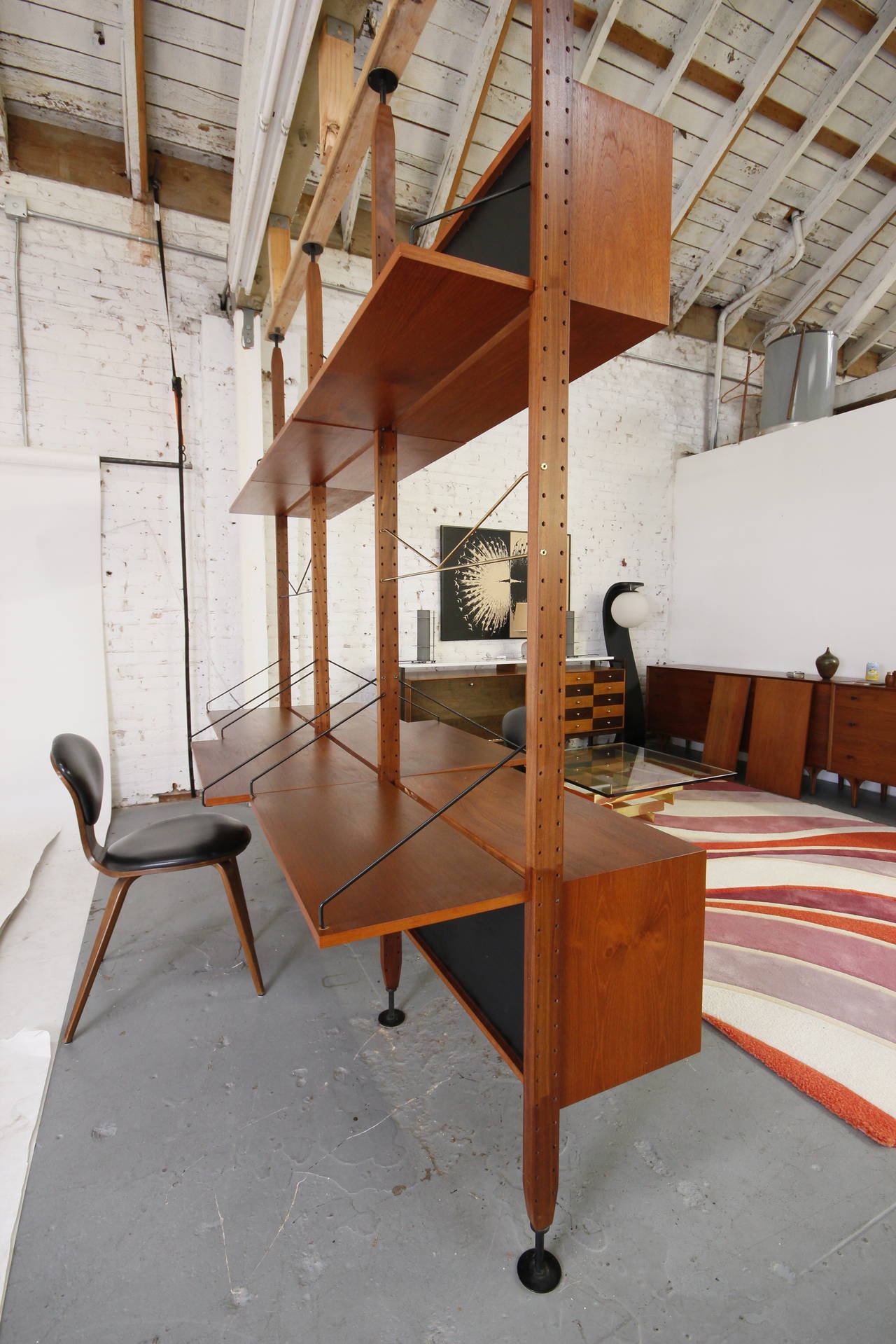 Rare Danish Modern Suspension Room Divider by Poul Cadovius In Excellent Condition In Los Angeles, CA