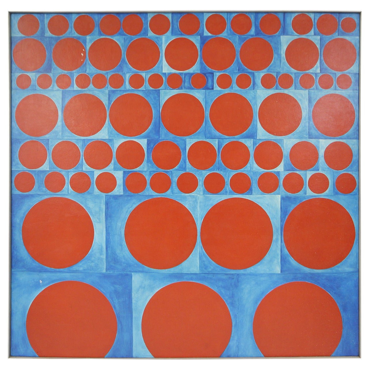 Large Mid-Century Modern Oil on Wood Painting by Fargotstein, 1968