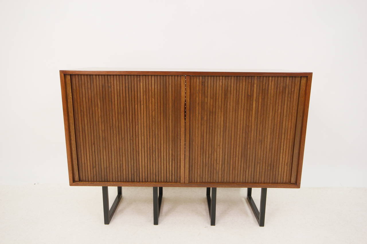 Small Milo Baughman for Glenn of California tambour door credenza perfect for media.