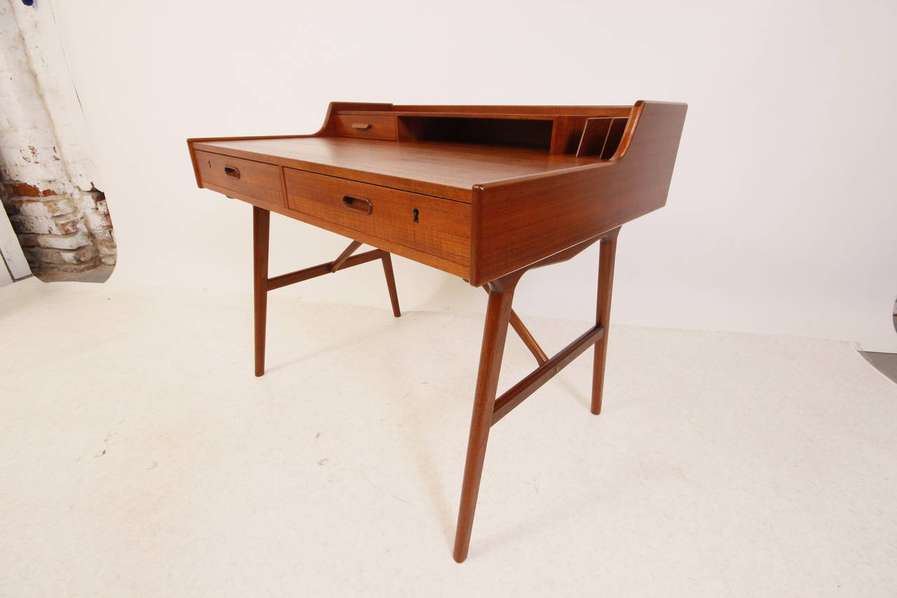 Danish Modern Teak Desk by Arne Wahl Iversen In Excellent Condition In Los Angeles, CA