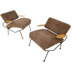 Mid-Century Modern Iron Lounge Chairs by Dan Johnson
