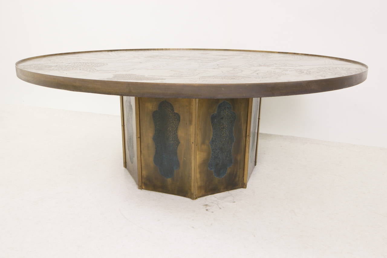 American Stunning Bronze Philip and Kelvin LaVerne Cocktail Table