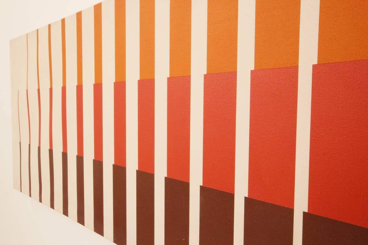 20th Century Large Mid-Century Modern Screen Print in the Manner of Josef Albers For Sale
