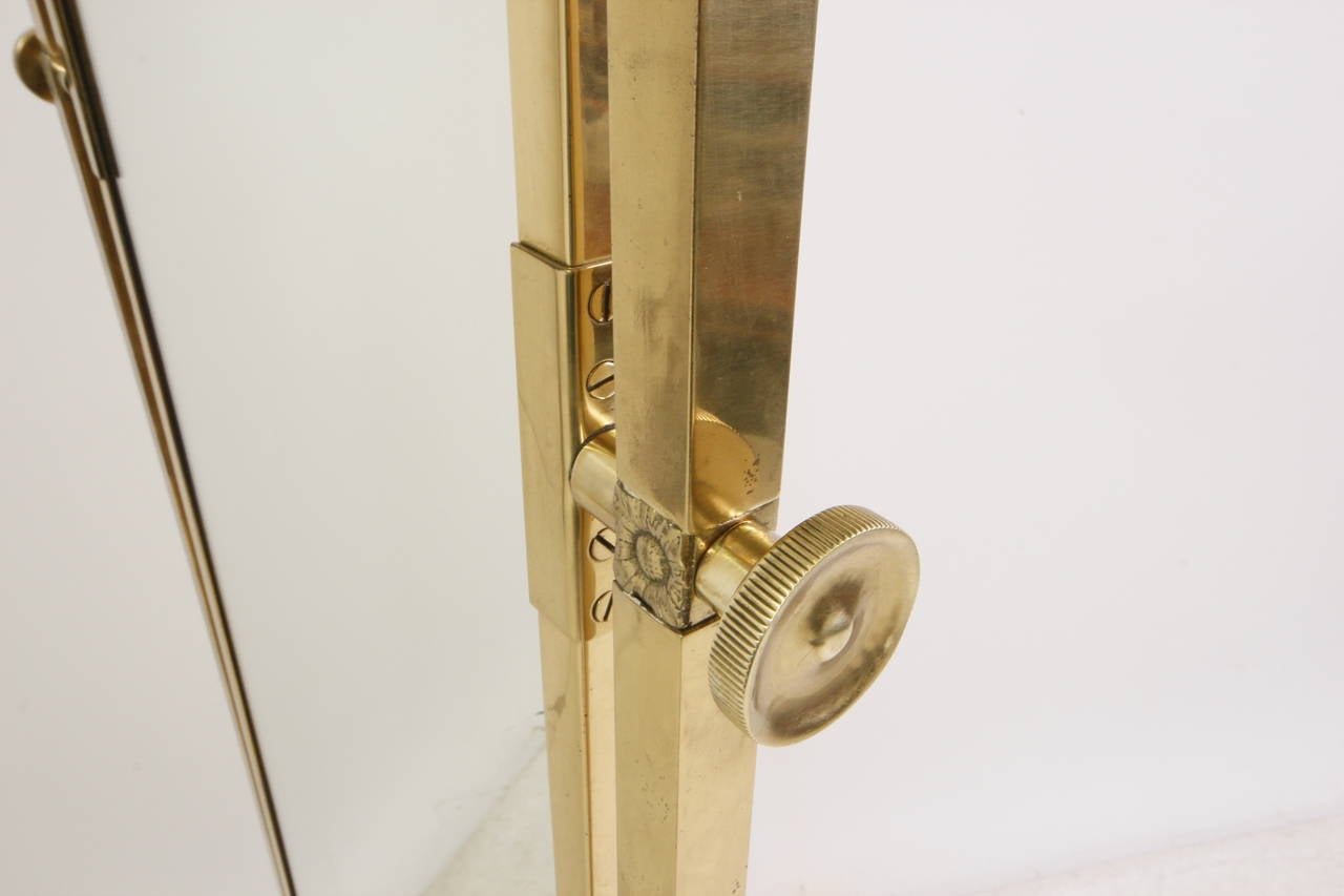 Mid-Century Modern Glo-Mar Artworks Brass Cheval Mirror