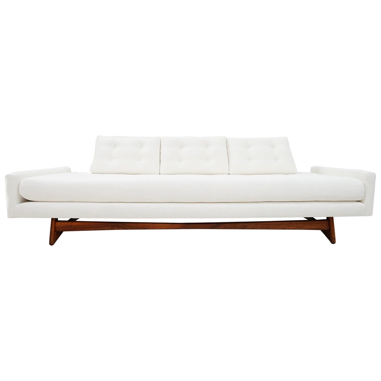 Stunning Adrian Pearsall Sofa with Walnut Base For Sale