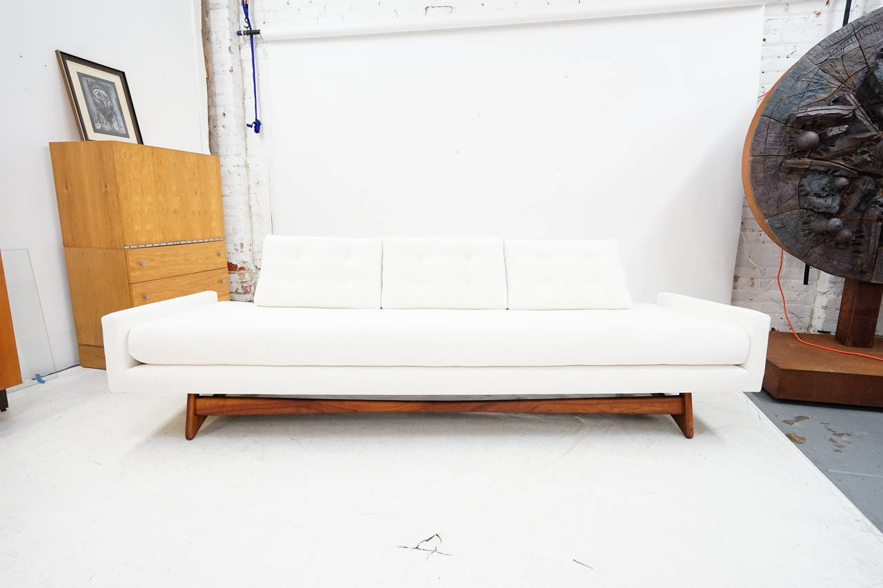Mid-Century Modern Stunning Adrian Pearsall Sofa with Walnut Base For Sale