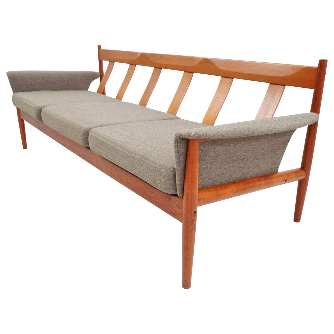 Stunning Danish Modern Sculpted Teak Sofa by Greta Jalk For Sale