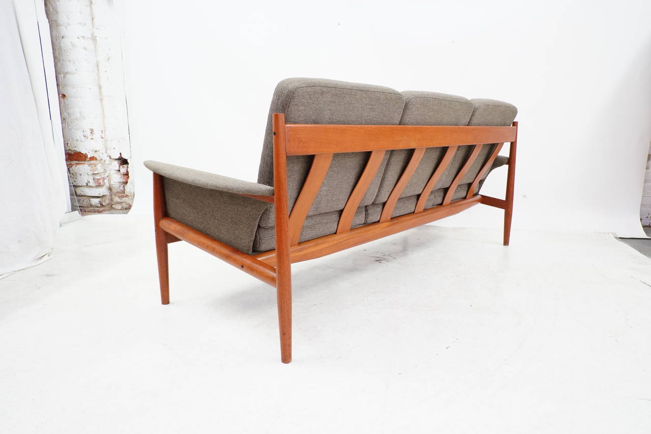 Stunning Danish Modern Sculpted Teak Sofa by Greta Jalk In Excellent Condition For Sale In Los Angeles, CA