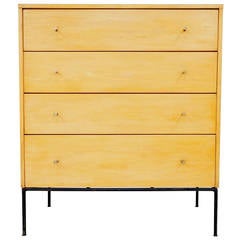 Early Paul McCobb Four-Drawer Planner Group Dresser with Iron Legs