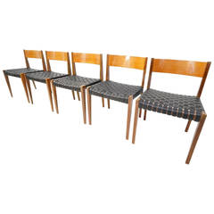 Danish Modern Poul Cadovious Leather Strap Chairs