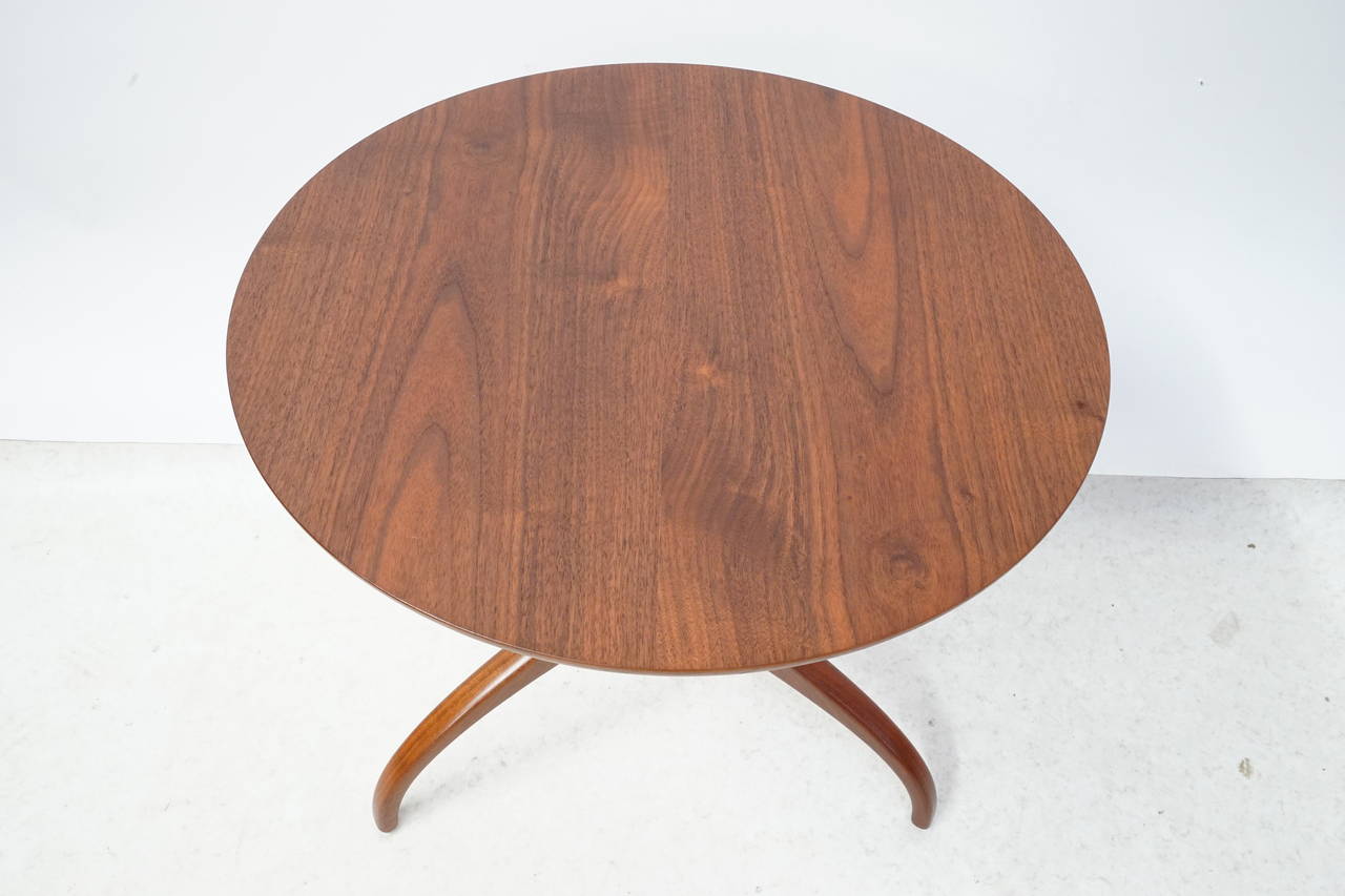 Mid-Century Modern Henredon Sculpted Walnut Side Table