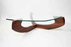 Monumental and Rare Samson Berman Black Walnut Cocktail Table, 1969