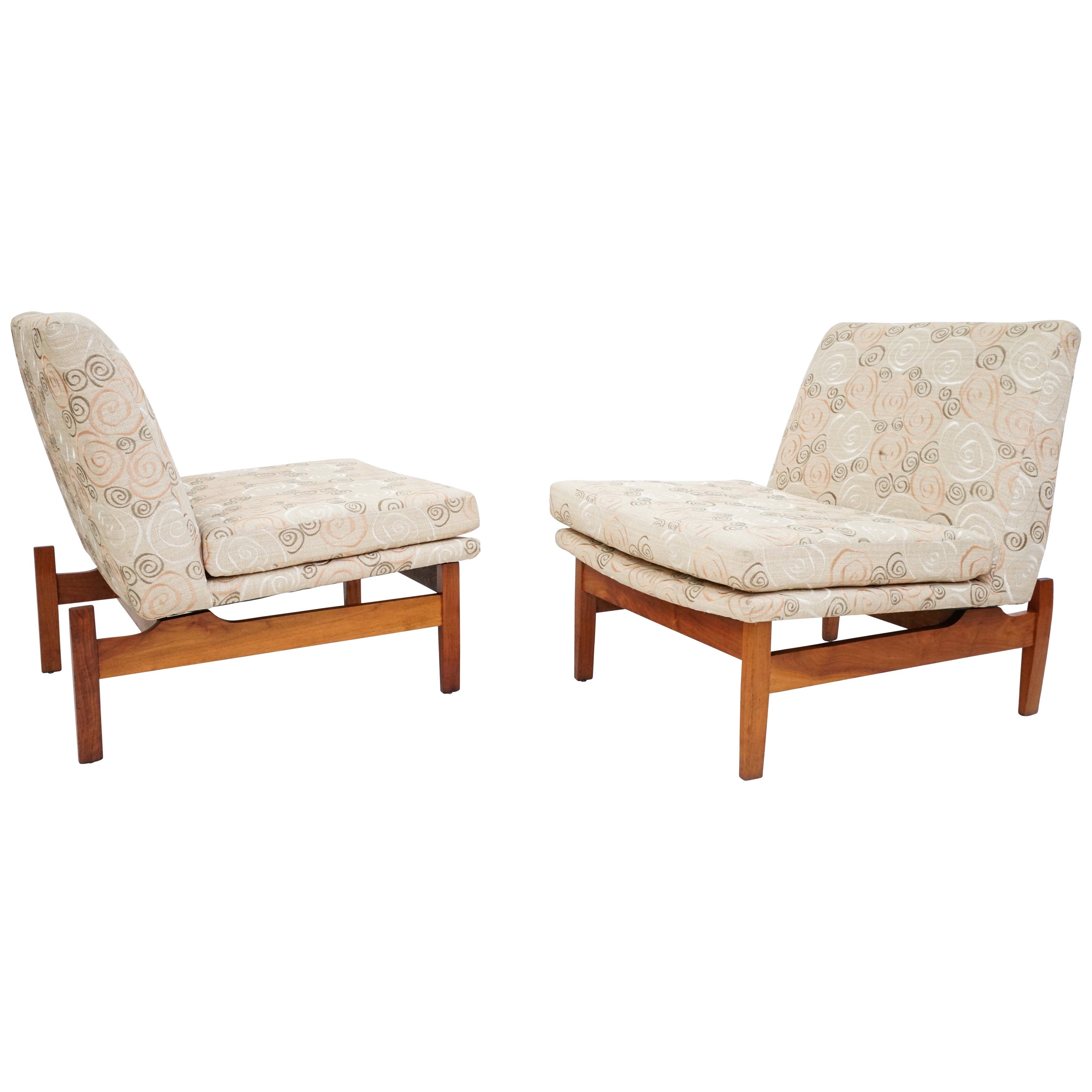 Mid-Century Modern Floating Slipper Chairs by Jens Risom For Sale
