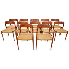 Set of 12 Neils Otto Moller Teak Dining Chairs